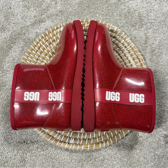 UGG Women’s Classic Samba Ribbon Red Mini Clear Waterproof Boots Size 6 - Picture 11 of 16
